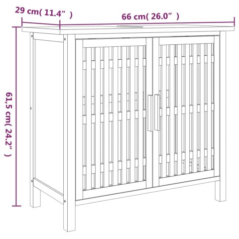 Szafka pod umywalkę, 66x29x61,5 cm, drewno z orzecha włoskiego Szafka pod umywalkę, 66x29x61,5 cm, drewno z orzecha włoskiego