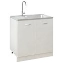 Zlew kuchenny z ociekaczem, srebrny, 800x500x155 mm, stal