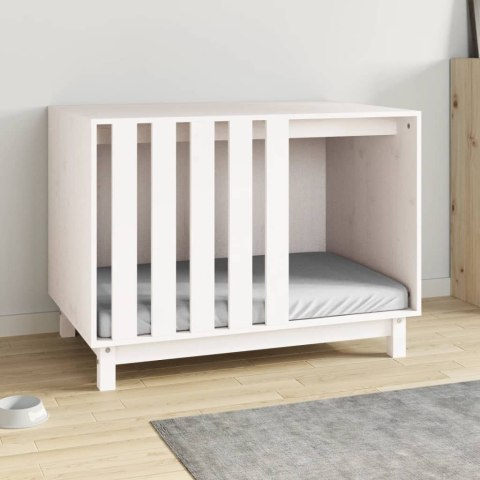 Domek dla psa, biały, 90x60x67 cm, lite drewno sosnowe Domek dla psa, biały, 90x60x67 cm, lite drewno sosnowe