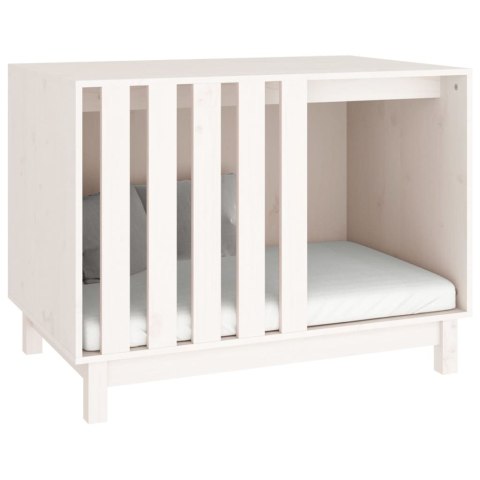 Domek dla psa, biały, 90x60x67 cm, lite drewno sosnowe Domek dla psa, biały, 90x60x67 cm, lite drewno sosnowe