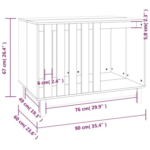 Domek dla psa, biały, 90x60x67 cm, lite drewno sosnowe Domek dla psa, biały, 90x60x67 cm, lite drewno sosnowe