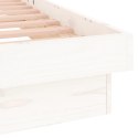 VidaXL Rama łóżka z LED, biała, 150x200 cm, King Size, lite drewno