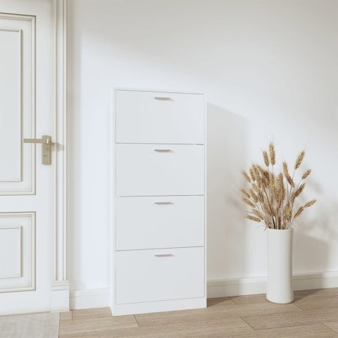 Szafka na buty, biały, 59x17x150 cm, materiał drewnopochodny Szafka na buty, biały, 59x17x150 cm, materiał drewnopochodny