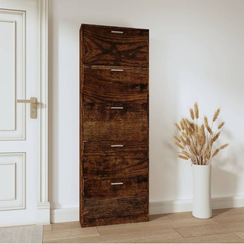 Półka na buty, przydymiony dąb, 59x17x169 cm Półka na buty, przydymiony dąb, 59x17x169 cm