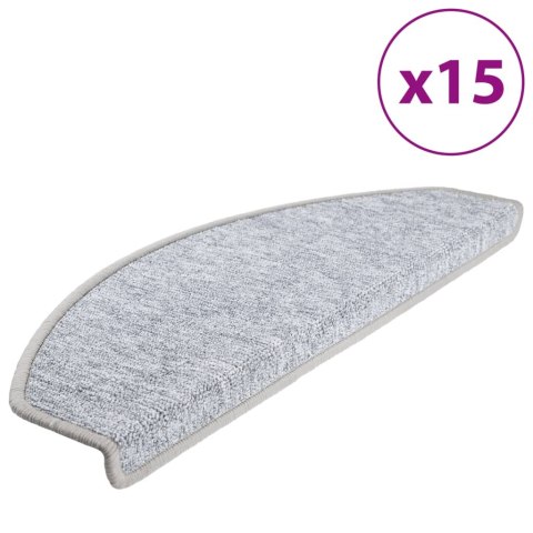 Nakładki na schody, 15 szt., 65 x 24 x 4 cm, jasnoszare Nakładki na schody, 15 szt., 65 x 24 x 4 cm, jasnoszare