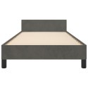  Rama łóżka z zagłówkiem, ciemnoszara, 100x200 cm, aksamitna