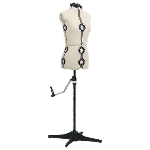 Manekin krawiecki damski, regulowany, kremowy, S, rozmiar 33-40 Manekin krawiecki damski, regulowany, kremowy, S, rozmiar 33-40