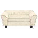 VidaXL Sofa dla psa, kremowa, 72x45x30 cm, pluszowa