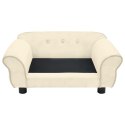 VidaXL Sofa dla psa, kremowa, 72x45x30 cm, pluszowa