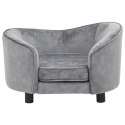 VidaXL Sofa dla psa, szara, 69x49x40 cm, pluszowa