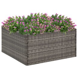 VidaXL Donica ogrodowa, szara, 80x80x40 cm, rattan PE