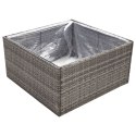 VidaXL Donica ogrodowa, szara, 80x80x40 cm, rattan PE