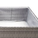 VidaXL Donica ogrodowa, szara, 80x80x40 cm, rattan PE