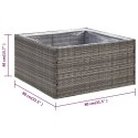 VidaXL Donica ogrodowa, szara, 80x80x40 cm, rattan PE