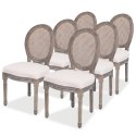 VidaXL Krzesła stołowe, 6 szt., kremowe, tkanina