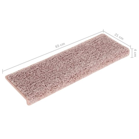 Nakładki na schody, 15 szt., 65x21x4 cm, biało-różowe Nakładki na schody, 15 szt., 65x21x4 cm, biało-różowe