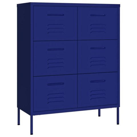 Szafka z szufladami, granatowa, 80x35x101,5 cm, stalowa Szafka z szufladami, granatowa, 80x35x101,5 cm, stalowa