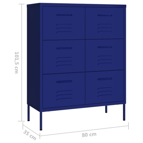 Szafka z szufladami, granatowa, 80x35x101,5 cm, stalowa Szafka z szufladami, granatowa, 80x35x101,5 cm, stalowa