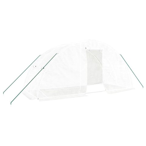 Szklarnia ze stalową ramą, biała, 10 m², 5x2x2,3 m Szklarnia ze stalową ramą, biała, 10 m², 5x2x2,3 m