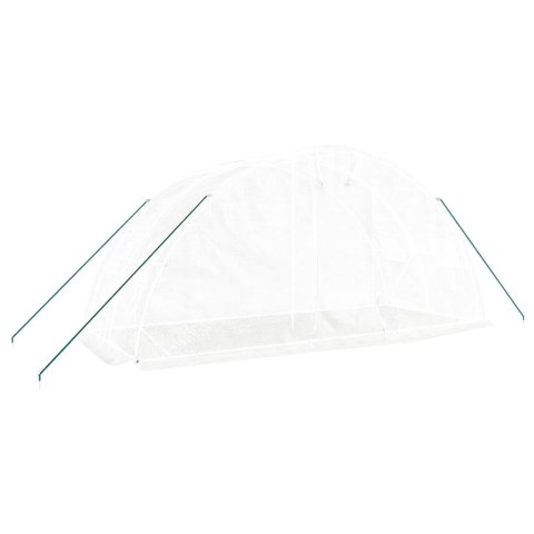 Szklarnia ze stalową ramą, biała, 10 m², 5x2x2,3 m Szklarnia ze stalową ramą, biała, 10 m², 5x2x2,3 m