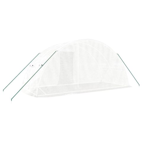 Szklarnia ze stalową ramą, biała, 10 m², 5x2x2,3 m Szklarnia ze stalową ramą, biała, 10 m², 5x2x2,3 m