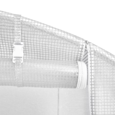Szklarnia ze stalową ramą, biała, 10 m², 5x2x2,3 m Szklarnia ze stalową ramą, biała, 10 m², 5x2x2,3 m