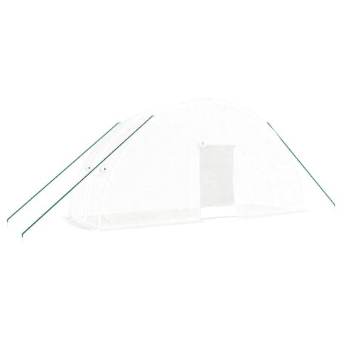 Szklarnia ze stalową ramą, biała, 12 m², 6x2x2,85 m Szklarnia ze stalową ramą, biała, 12 m², 6x2x2,85 m