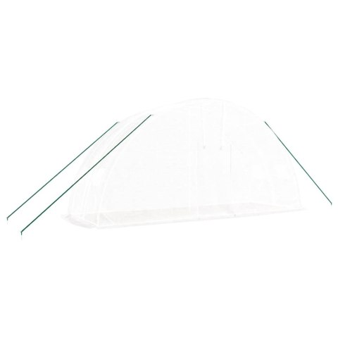 Szklarnia ze stalową ramą, biała, 12 m², 6x2x2,85 m Szklarnia ze stalową ramą, biała, 12 m², 6x2x2,85 m