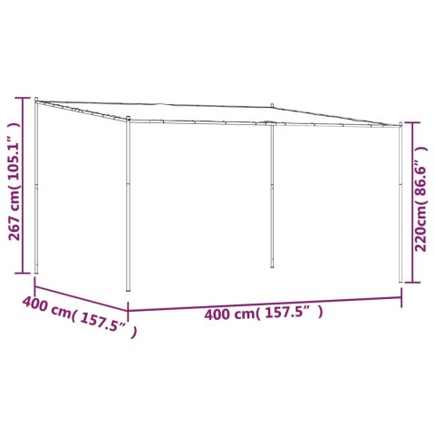 Altana, biała, 4x4 m, 180 g/m², tkanina i stal Altana, biała, 4x4 m, 180 g/m², tkanina i stal