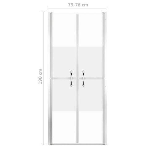 Drzwi prysznicowe, szkło częściowo mrożone, ESG, 76x190 cm Drzwi prysznicowe, szkło częściowo mrożone, ESG, 76x190 cm