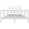 VidaXL Rama łóżka, biała, lite drewno sosnowe, 160 x 200 cm