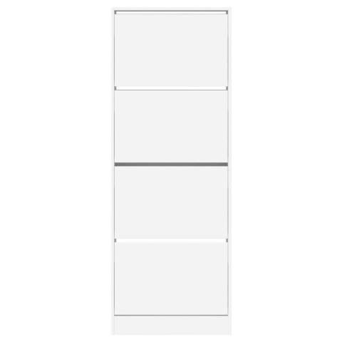 Szafka na buty, biała, 60x21x163,5 cm, materiał drewnopochodny Szafka na buty, biała, 60x21x163,5 cm, materiał drewnopochodny