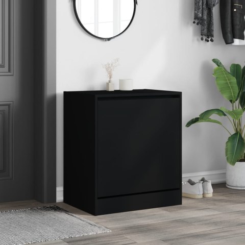 Szafka na buty, czarna, 60x42x69 cm, materiał drewnopochodny Szafka na buty, czarna, 60x42x69 cm, materiał drewnopochodny