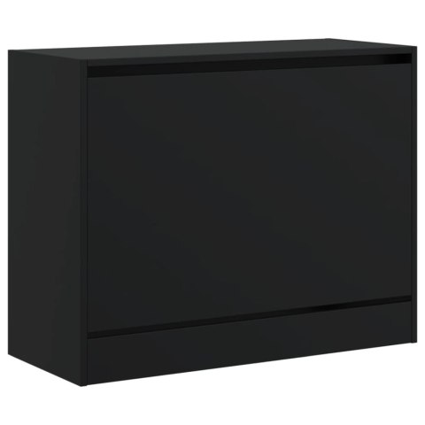 Szafka na buty, czarna, 80x34x63 cm, materiał drewnopochodny Szafka na buty, czarna, 80x34x63 cm, materiał drewnopochodny