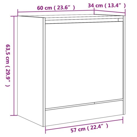 Szafka na buty, szarość betonu, 60x34x63,5 cm Szafka na buty, szarość betonu, 60x34x63,5 cm