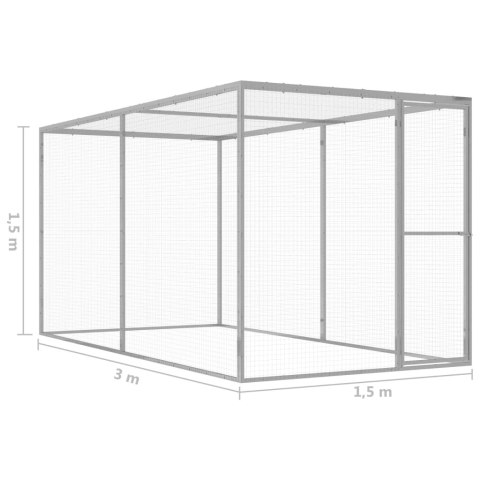 Klatka dla kota, 3 x 1,5 x 1,5 m, stal galwanizowana Klatka dla kota, 3 x 1,5 x 1,5 m, stal galwanizowana