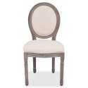 VidaXL Krzesła stołowe, 6 szt., kremowe, tkanina
