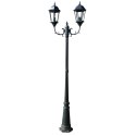 VidaXL Stojąca lampa ogrodowa 2-ramienna, 230 cm, ciemnozielona/czarna