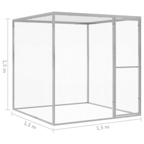 Klatka dla kota, 1,5 x 1,5 x 1,5 m, stal galwanizowana Klatka dla kota, 1,5 x 1,5 x 1,5 m, stal galwanizowana