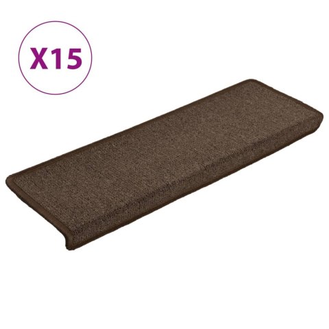 Nakładki na schody, 15 szt., 65x21x4 cm, brązowe Nakładki na schody, 15 szt., 65x21x4 cm, brązowe