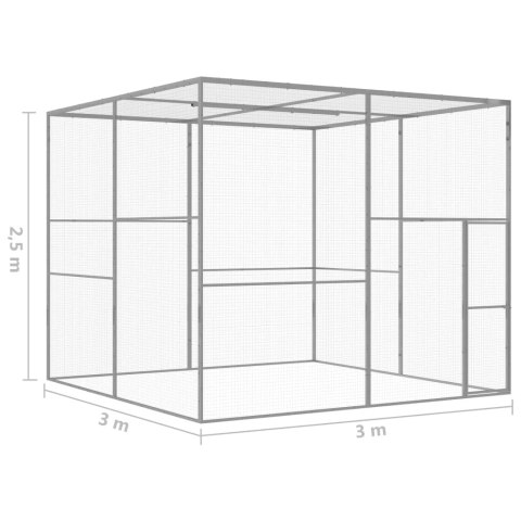 Klatka dla kota, 3 x 3 x 2,5 m, stal galwanizowana Klatka dla kota, 3 x 3 x 2,5 m, stal galwanizowana