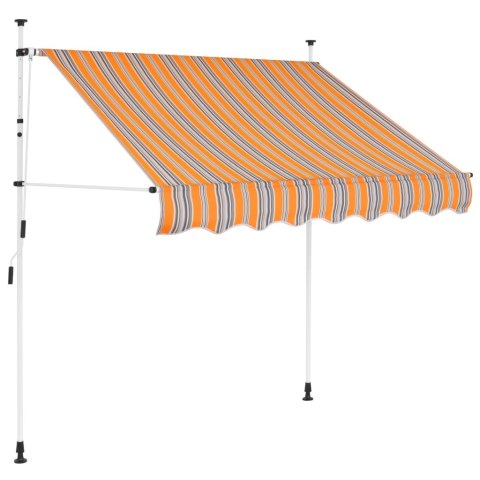 VidaXL Markiza zwijana ręcznie, 100 cm, żółto-niebieskie pasy