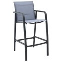  Ogrodowe krzesła barowe, 2 szt., szare, tworzywo textilene