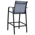  Ogrodowe krzesła barowe, 2 szt., szare, tworzywo textilene