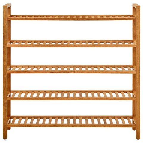 Stojak na buty z 5 półkami, 100x27x100 cm, lite drewno dębowe Stojak na buty z 5 półkami, 100x27x100 cm, lite drewno dębowe