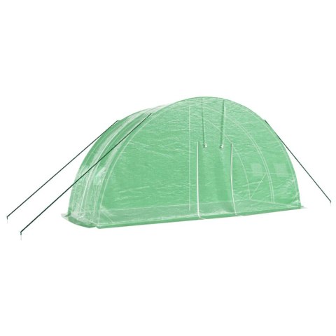 Szklarnia ze stalową ramą, zielona, 12 m², 6x2x2,85 m Szklarnia ze stalową ramą, zielona, 12 m², 6x2x2,85 m