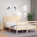 VidaXL Rama łóżka z wezgłowiem, 140x200 cm, lite drewno