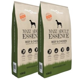 VidaXL Sucha karma dla psów Maxi Adult Essence Beef&Chicken, 2 x 30 kg