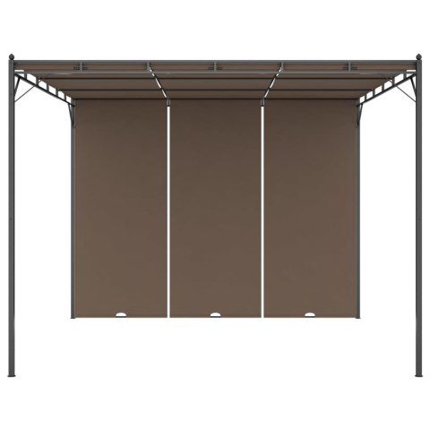 Altana ogrodowa z zasłoną, 3 x 3 x 2,25 m, kolor taupe Altana ogrodowa z zasłoną, 3 x 3 x 2,25 m, kolor taupe