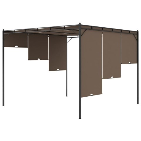 Altana ogrodowa z zasłoną, 3 x 3 x 2,25 m, kolor taupe Altana ogrodowa z zasłoną, 3 x 3 x 2,25 m, kolor taupe